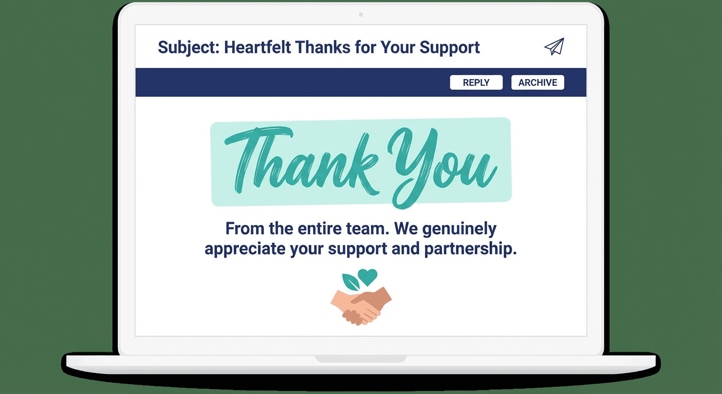Thank you email templates for business