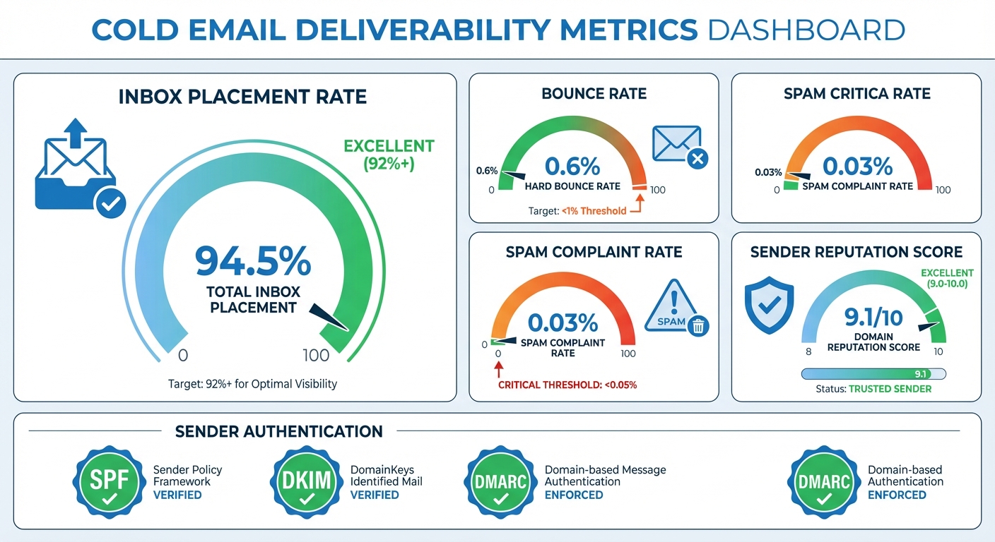 Cold email deliverability performance benchmarks