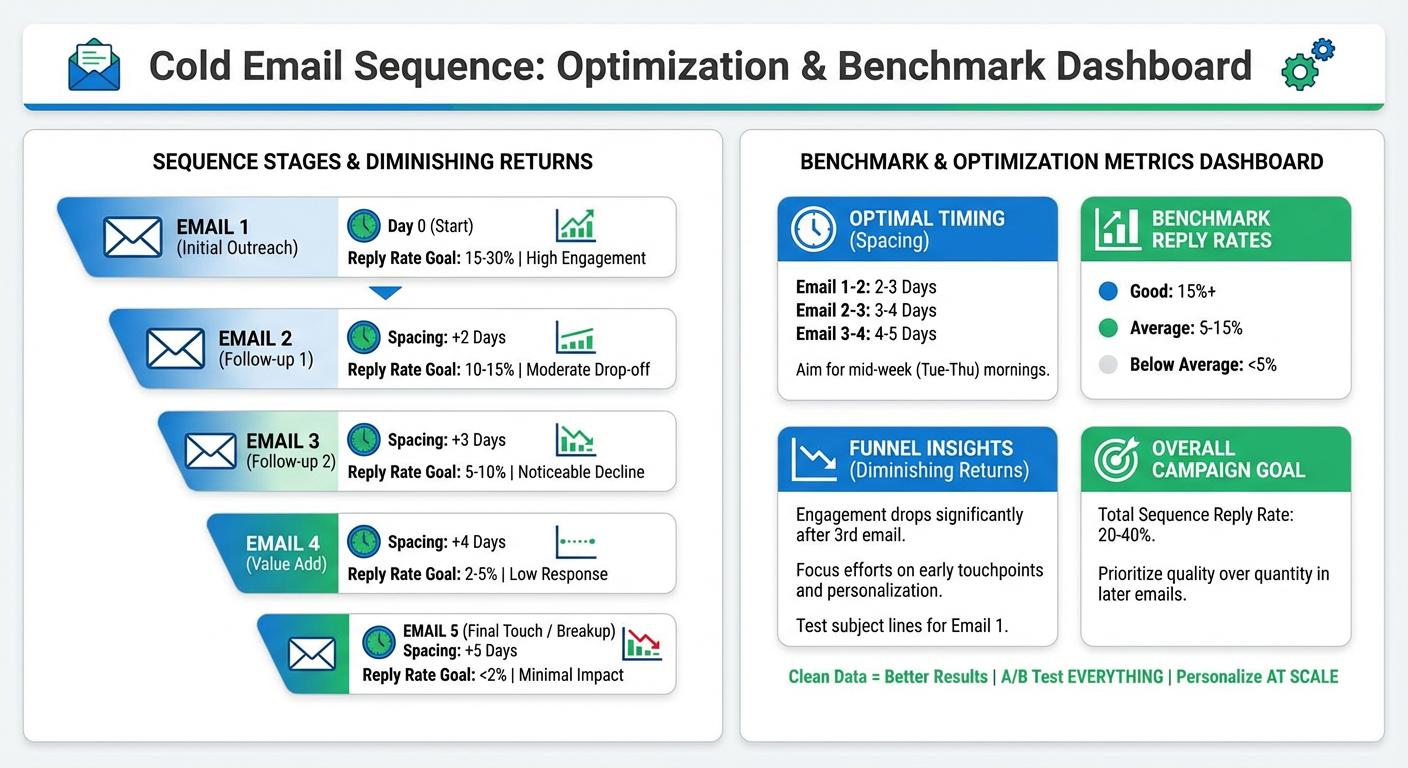 Cold email sequence performance benchmarks