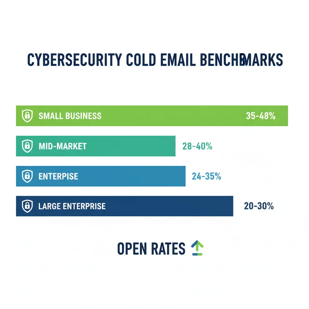 Cybersecurity cold email performance benchmarks by organization size