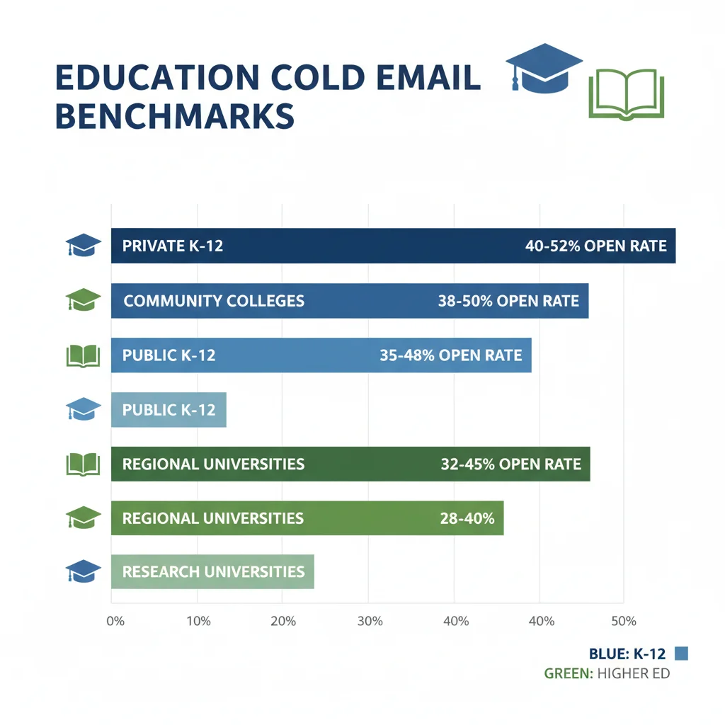 Education cold email performance benchmarks by institution type