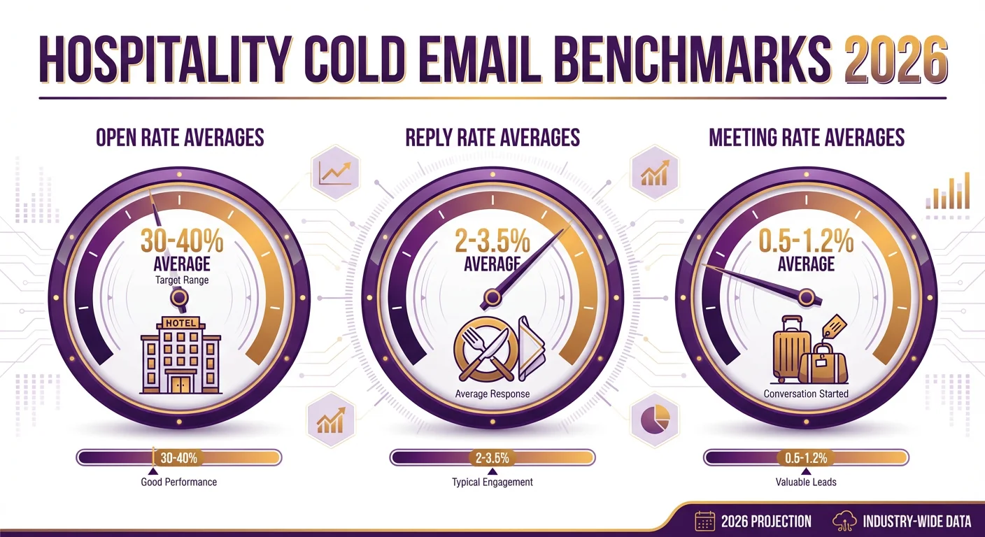 Hospitality cold email performance benchmarks