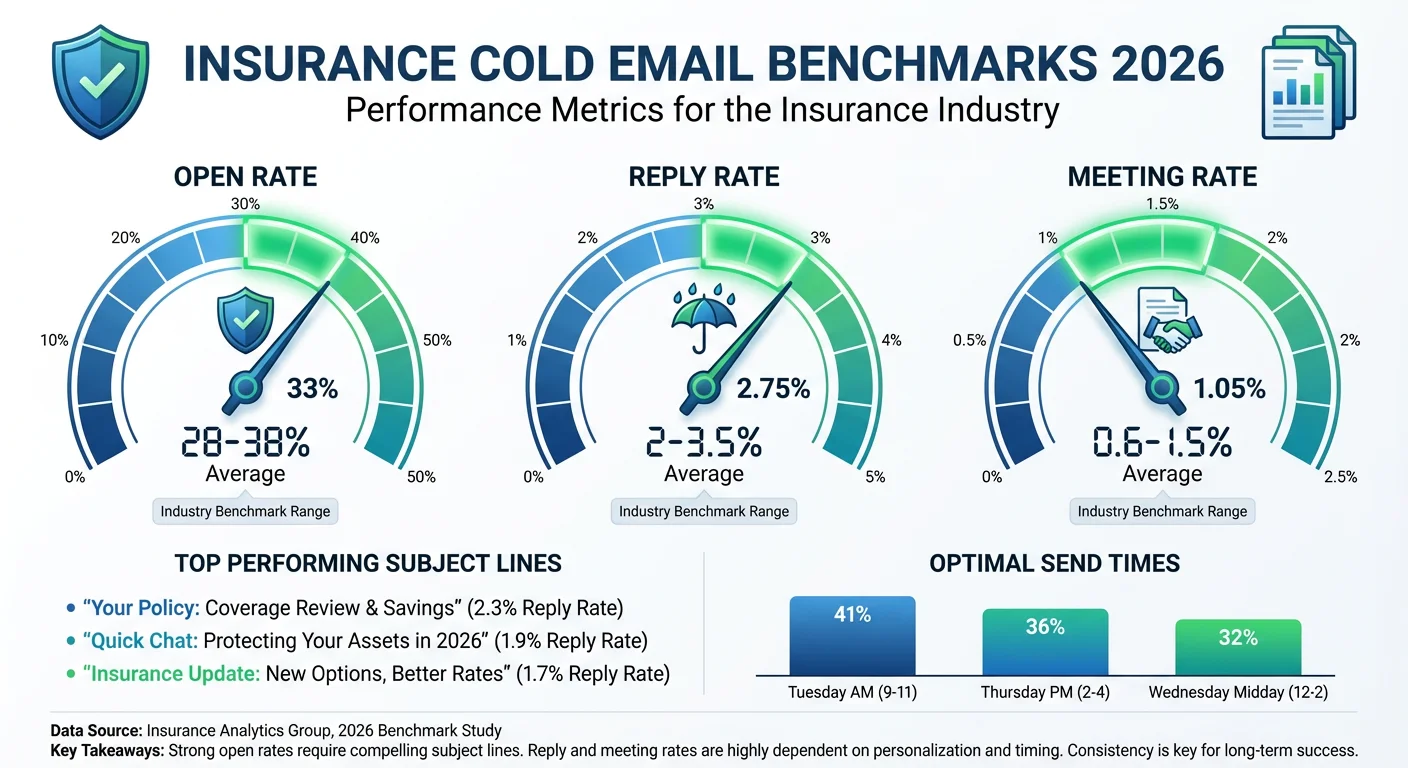 Insurance cold email performance benchmarks