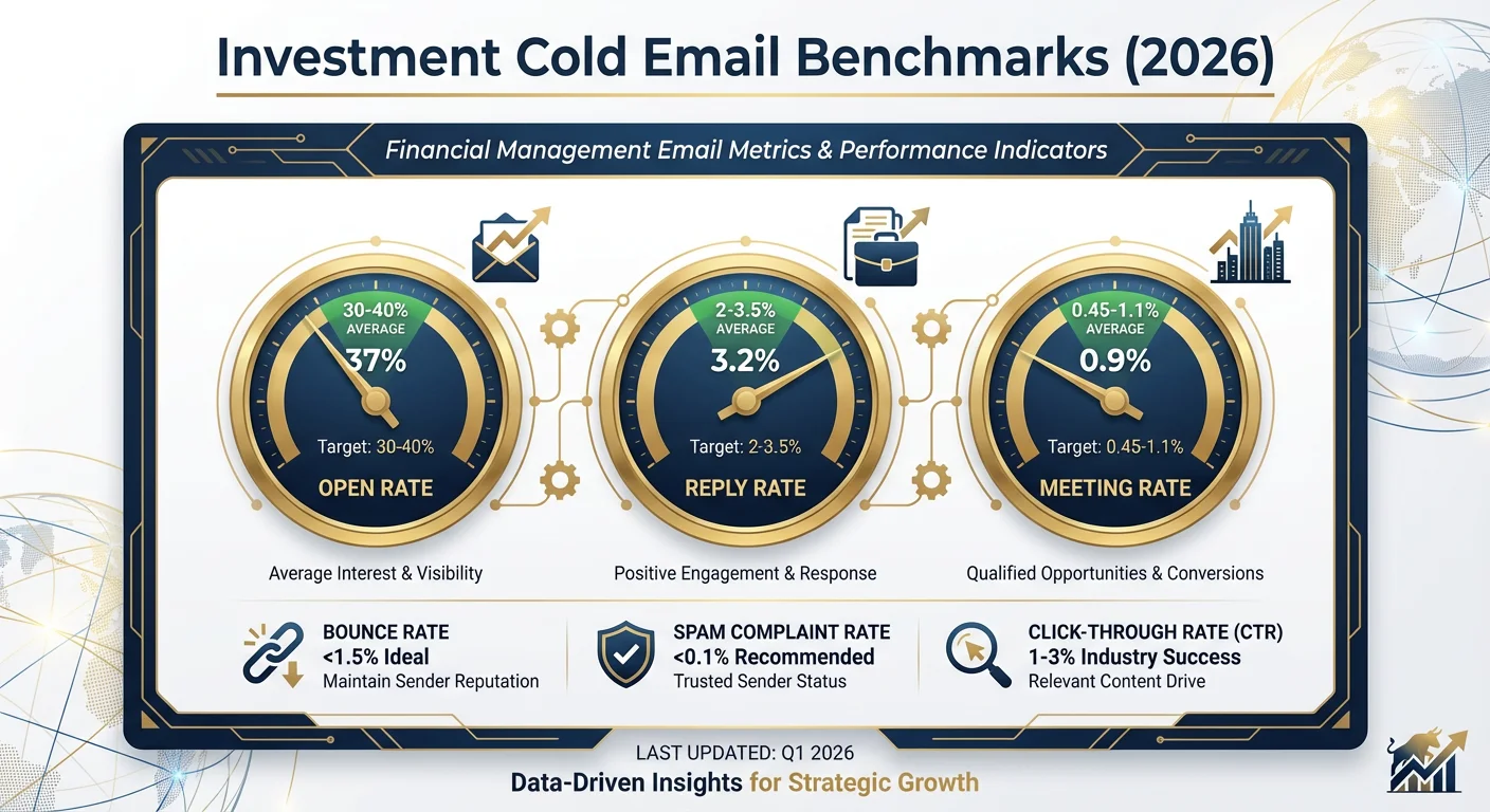 Investment cold email performance benchmarks