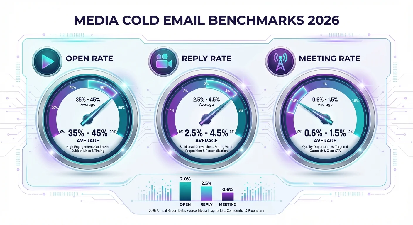 Media cold email performance benchmarks