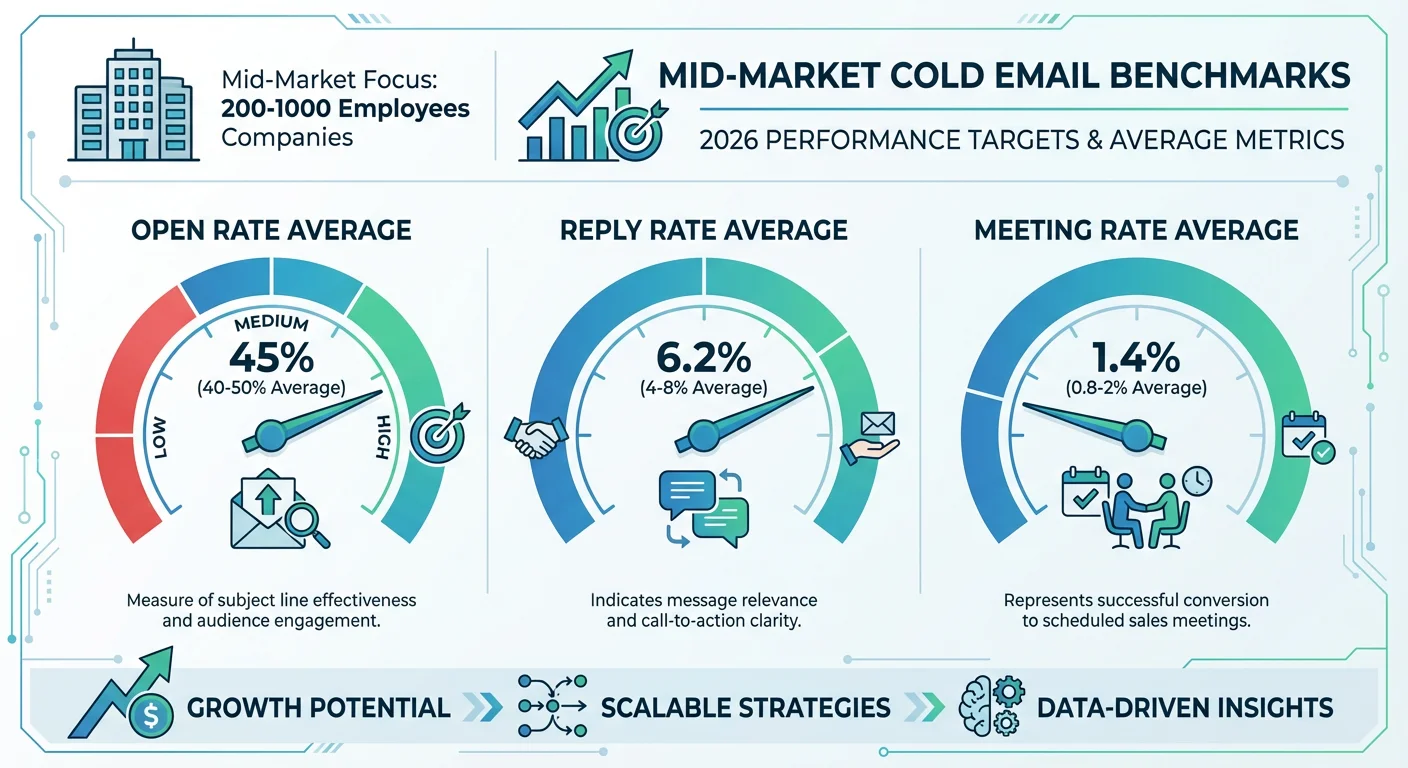 Mid-market cold email performance benchmarks