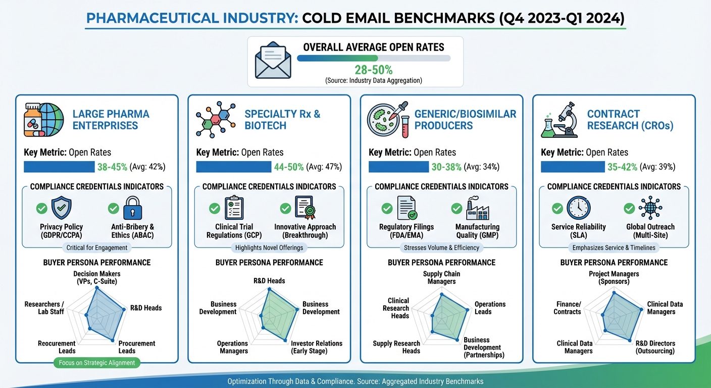 Pharma cold email performance benchmarks