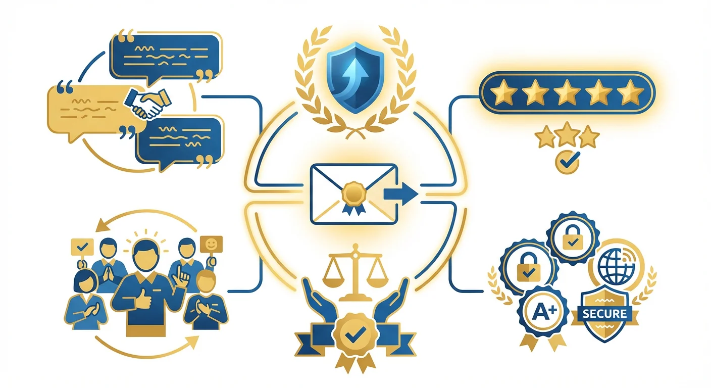 Social proof email templates showing credibility building